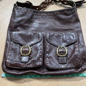 Brown Coach Large Tote with bronze details and hardware